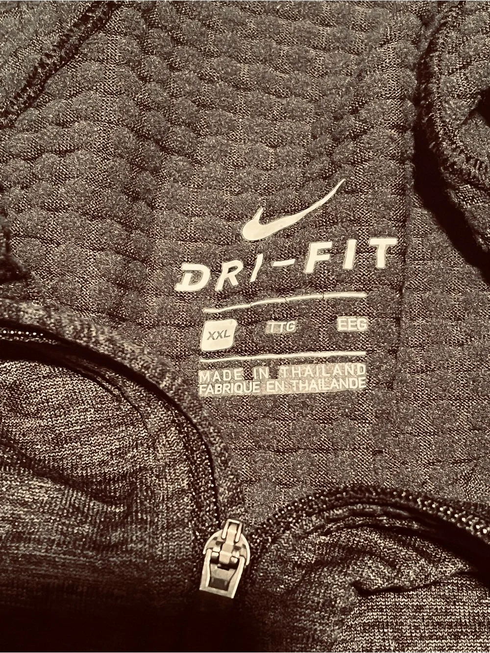 Nike Dri-FIT XXL Men’s Cold Weather Running Quarter Zip Thumbholes Black Gray